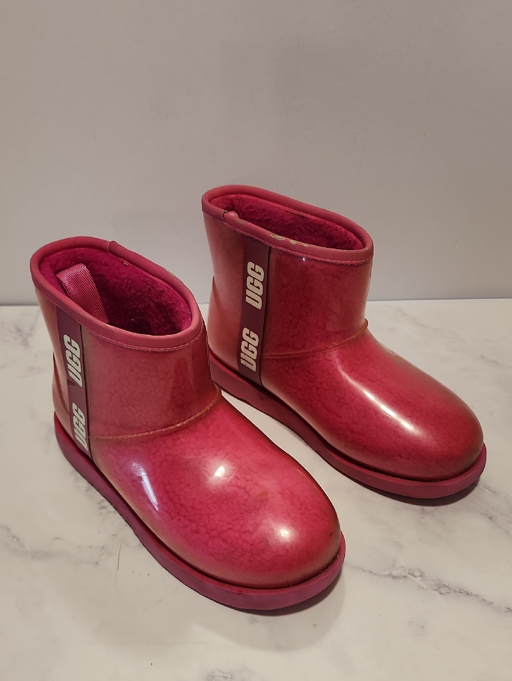UGG Pink Short Rain Boots